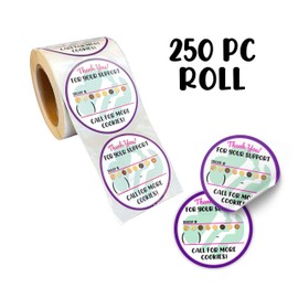in My Girl Scout Era Reorder Cookies Thank You Sticker for Cookie Boxes 250pc/ roll 2” Round Purple Green Logo Card Troop Call for More Sign Marketing