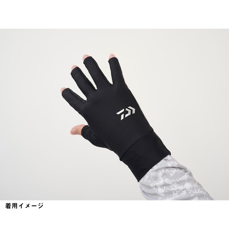 Daiwa 25DG-6825 ICEDRY UV Protection Gloves, 5-Piece Cut, Khaki, L