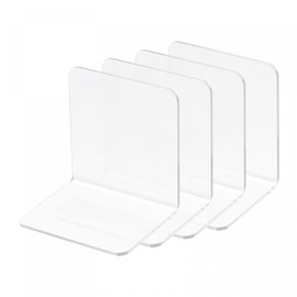 sourcing map L Type Shelf Dividers, PVC Clear Closet Shelf Separator Organizer Clapboard for Kitchen Cabinet Bookcase Office Supermarket 10 x 8 x 10cm Pack of 4