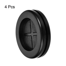sourcing map Pack of 4 Rubber Grommets Round Double Sided Holder Diameter 27 mm for Wire Protection