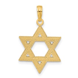 10K Solid Yellow Gold Star of David Jewish Magen Necklace Judaica Religious Chain Pendant Israel Charm 27mm x 22mm Only