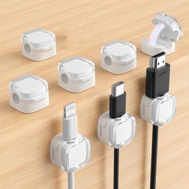 Beiyan Pack of 8 cable wall clips (transparent white)