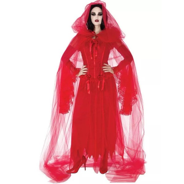 Rubie's Rubies Opus Sheer Red Tulle Cursed Scarlet Hooded Cape,