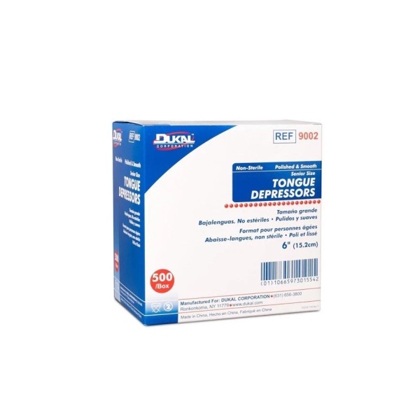 DUKAL Box 5000 Wood Splinter-Free – Non-Sterile of Smooth 6"