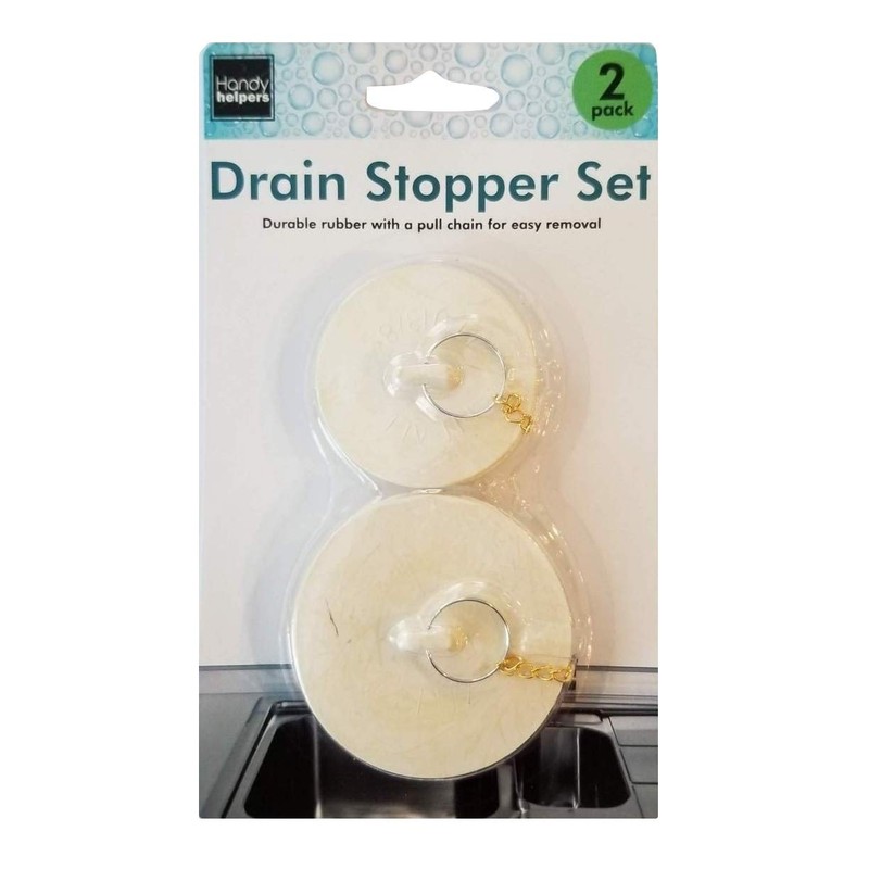 Handy Housewares 2pc Durable Rubber Sink Drain Stopper Plug Set