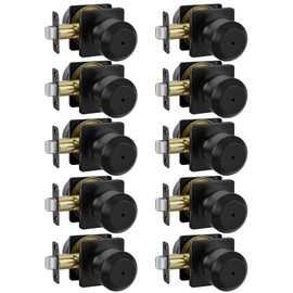 Haidms 10 Pack Black Door Knobs, Interior Door knobs, Privacy Door Knob for Bedroom or Bathroom, Matte Black Door Knobs