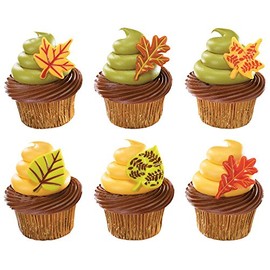 Fall Leaves Cupcake Rings - 12pcs