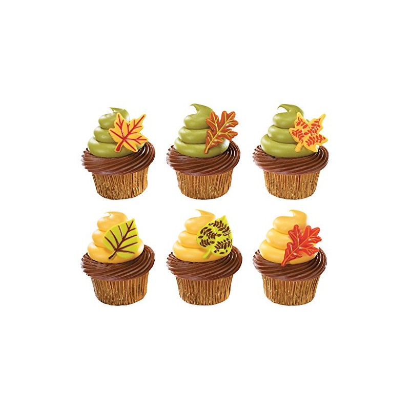 Fall Leaves Cupcake Rings - 12pcs