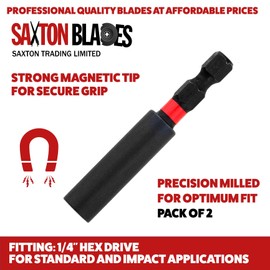 Saxton Impact Duty Srewdriver Drill Driver Strong Magnetic Bit Holders 1/4 Inch Hex Shank Fit Bosch Makita Milwaukee Dewalt etc … (2 Pack)