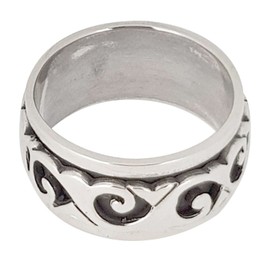 Treasure Bay Men's 925 Sterling Silver Ring, Mens Celtic Ring, Spins Stress Relief Ring Choose Yours Size (P)