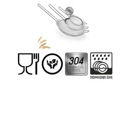 3 Fine Mesh Strainers Set with Handle for Kitchen - Sizes 7", 4.7", 3.3", Easy Clean 304 Stainless Steel, Comfortable Non-Slip Grip. Ideal for Tea, Coffee, Rice, Quinoa, Veggies & Fruits