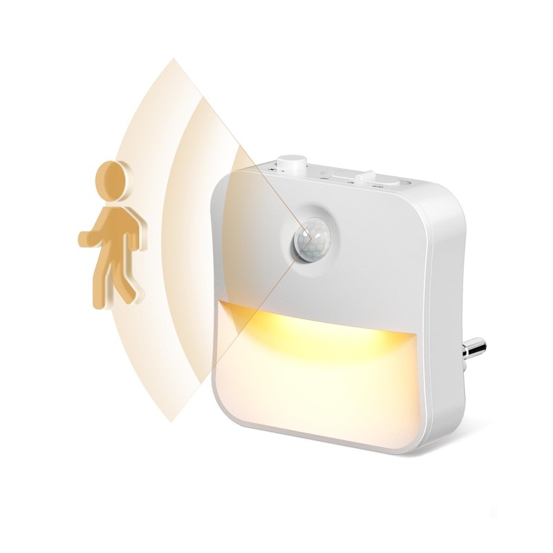 FLOWood Night Light Socket with Twilight Sensor and Motion Sensor,
