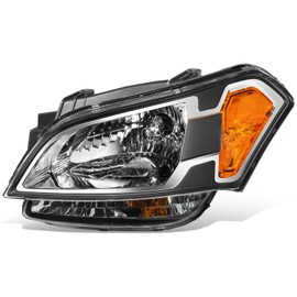 DNA MOTORING Driver Side (Left) Headlight Assembly Compatible With Soul 2010-2011, Halogen, Black Housing, OEM-HL-0325-L