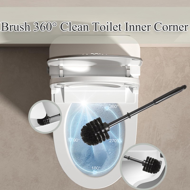 2025 Ceramic Dog Toilet Brush Holder Set, French Bulldog Design