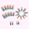 24Pcs Summer Ocean Press on Nails Long Square Fake Nails
