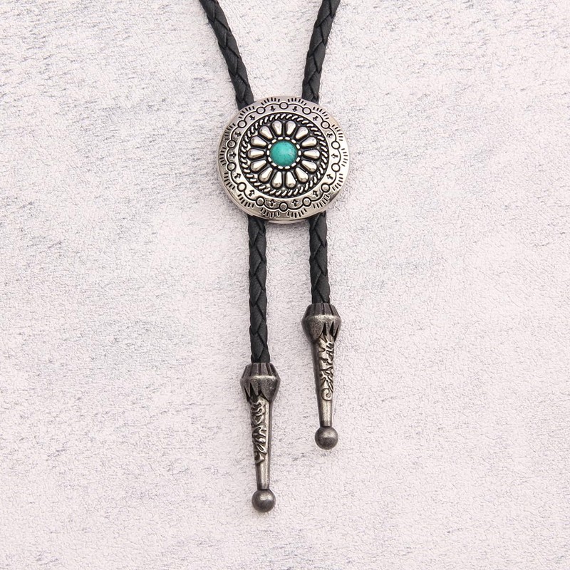 Bolo Tie Rodeo Cowboy Leather Necktie Western Necklace for Men,Women