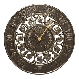 Ivy 12" Indoor Outdoor Wall Thermometer Made from Solid cast Aluminum