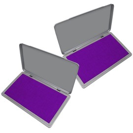 2 Pack Metal Case Stamp Pad Large Size, Purple Color - Size: 3" x 6" - Choose from 15 Ink Colors