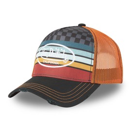 Von Dutch Men's & Women's Adjustable Cap, SUBLI Trucker Cap, Orange/Black/Red/Blue, One Size