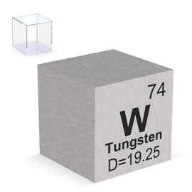 Tungsten Cube 0.39" 99.95% Pure Element 10mm Density Metal Cube for Element Collection Experiment Material Science Gift Education Display with Acrylic Box