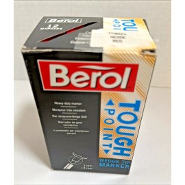 Berol 12pcs Berol Tough Point Wedge Tip Permanent Markers - RED