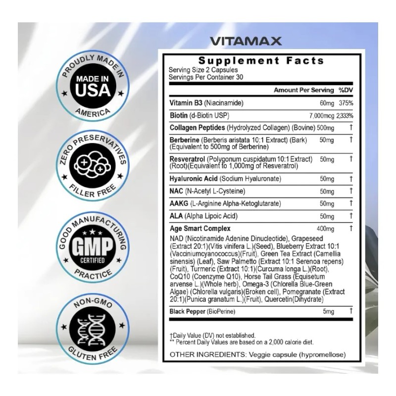 Protección Antioxidante + Juventud 60caps Americano Premium