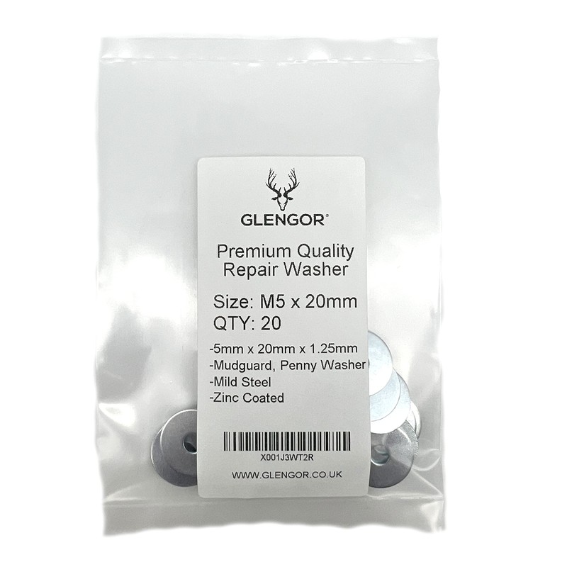 Glengor M5 x 20mm Repair Washers | Steel Zinc Plated