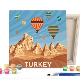 I Love Painting DIY Canvas Painting 25x25cm Landmark_Turkey_Desert Tour / 아이러브페인팅 DIY캔버스형 그림그리기 25x25cm 랜드마크터키사막투어