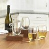 Cristar Stemless Wine Glasses Set of 4, 15.5 Ounce Glasses