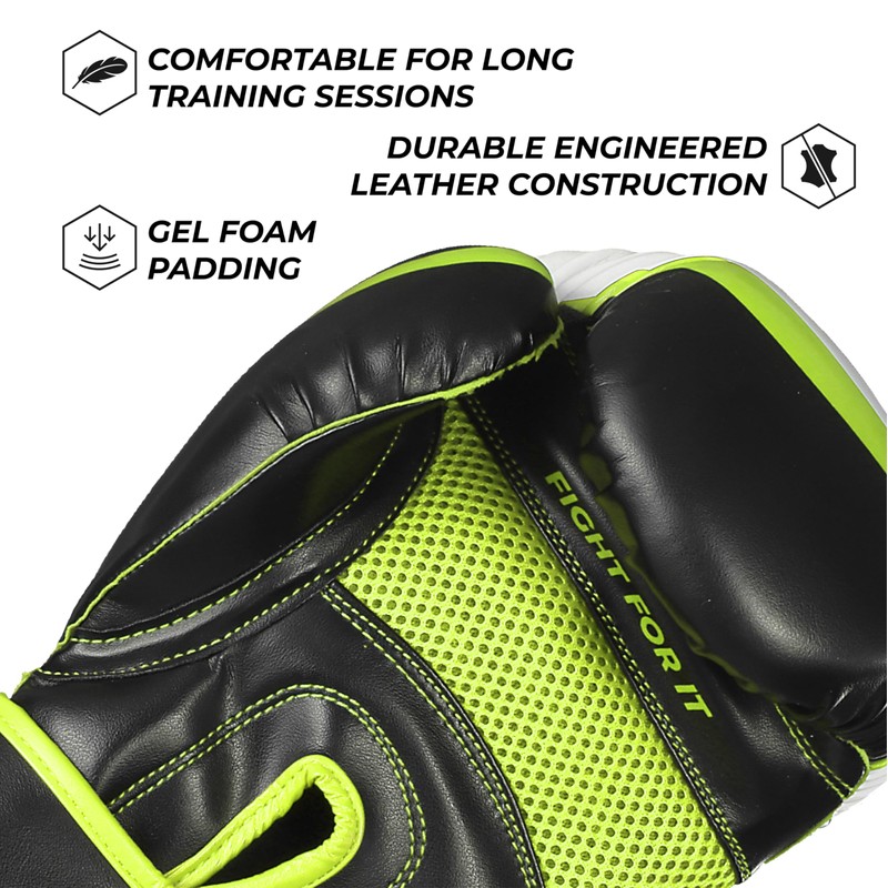 ESSENTIAL BOXING GLOVES GREEN 8-OZ