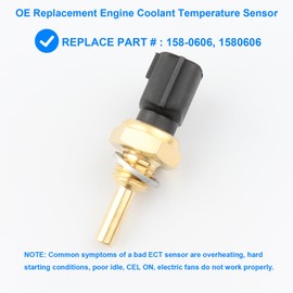 Coolant Temperature Sensor, ECT Temp Sensor Replace 158-0606, 1580606 Compatible with Nissan Infiniti - Altima Frontier Leaf Maxima Murano Pathfinder Rogue Sentra Versa Xterra EX35 G20 G35 QX56, More