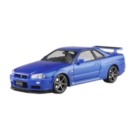 Aoshima 03-A 1/24 Pre-Painted Model Series Nissan BNR34 Skyline GT-R V Spec II 2000 Bayside Blue Plastic Model