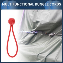 INFINAUTO Elastic Fixed Rope Ball Tent Cords 15cm Motorcycle Trailer Trucks Cargo Adjustable Bungee Cords with Metal Buckle Red 1pc