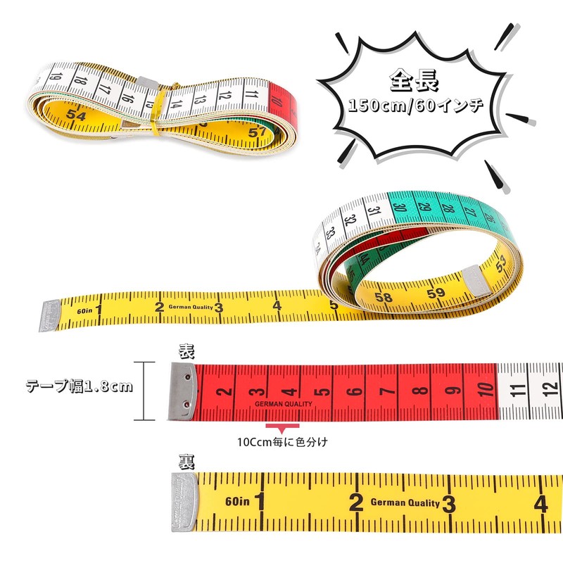 Measuring Tape Measure Inch Measure Double-Sided Scale 150cm/60inch Tailor Measure