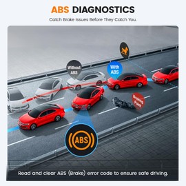 ANCEL AD610 Pro OBD2 Scanner - ABS SRS Code Reader, Check Engine Light Diagnostic Tool with ABS Bleeding, AutoVIN, Real-Time Data, Full OBD2 Functions, SAS/Oil/EPB Reset
