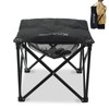 XplrKamp Padded Camping Stool, 18" 500lb Oversized Foot Rest, Black,