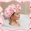 Cherry Shower Cap for Women Terry Lined Shower Cap