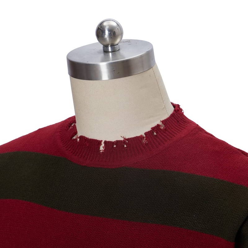 MelangCos Freddy Cosplay Krueger Costume Knit Sweater Long Sleeve Striped