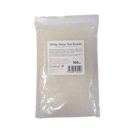 Trustleaf 500g White Silica Gel 2-4mm Beads - Resealable Bag - Dehumidify - Flower Drying - Storage - (500g BAG - WB)