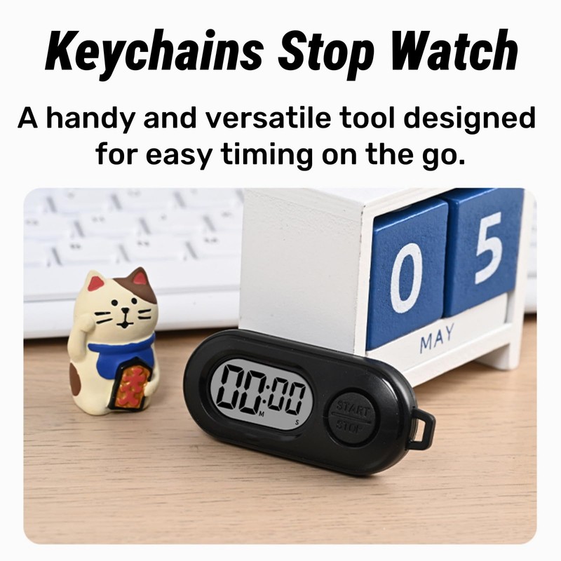 Keychains Stop Watch,Stop Timer Keychain,Mini Digital Watches,LCD Digital Clock with