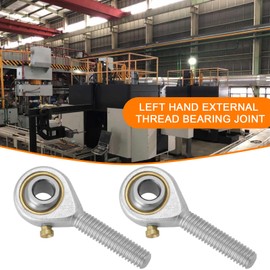 SG Store Pack of 2 M6 x 1.0 Joint Head Bearings with Ball Joint POS6 Left Thread Connection Self-Lubricating Spherical Bearing with Lock Nuts