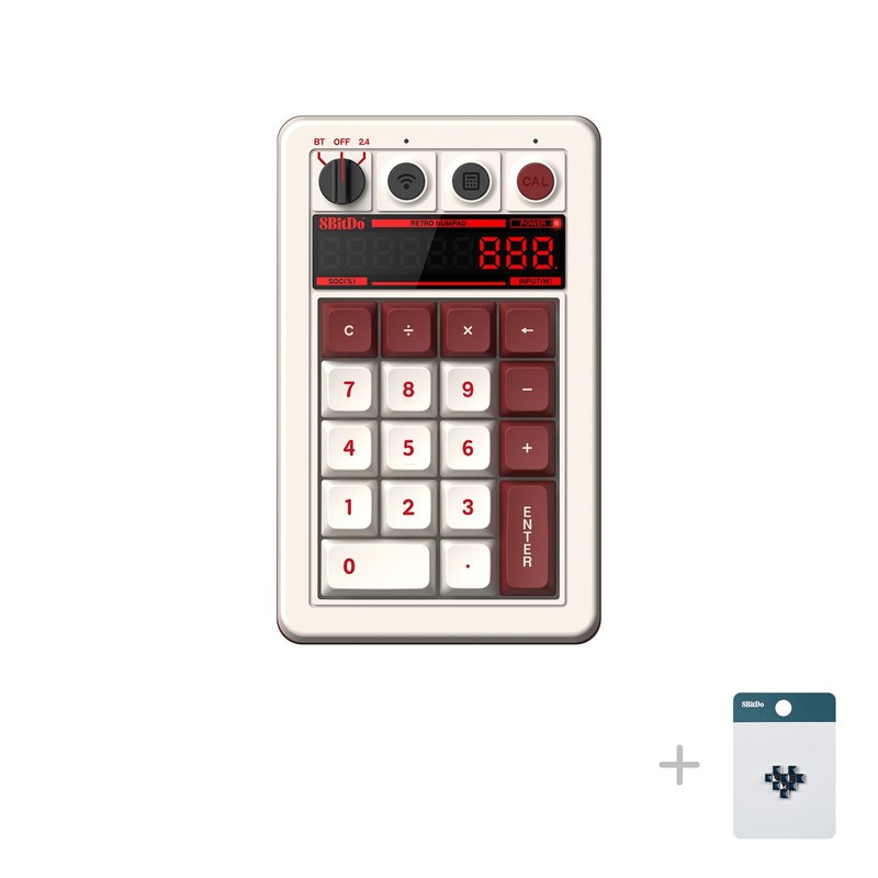 8BitDo 18 Keys Retro Mechanical Numpad, Supports PC Numpad &