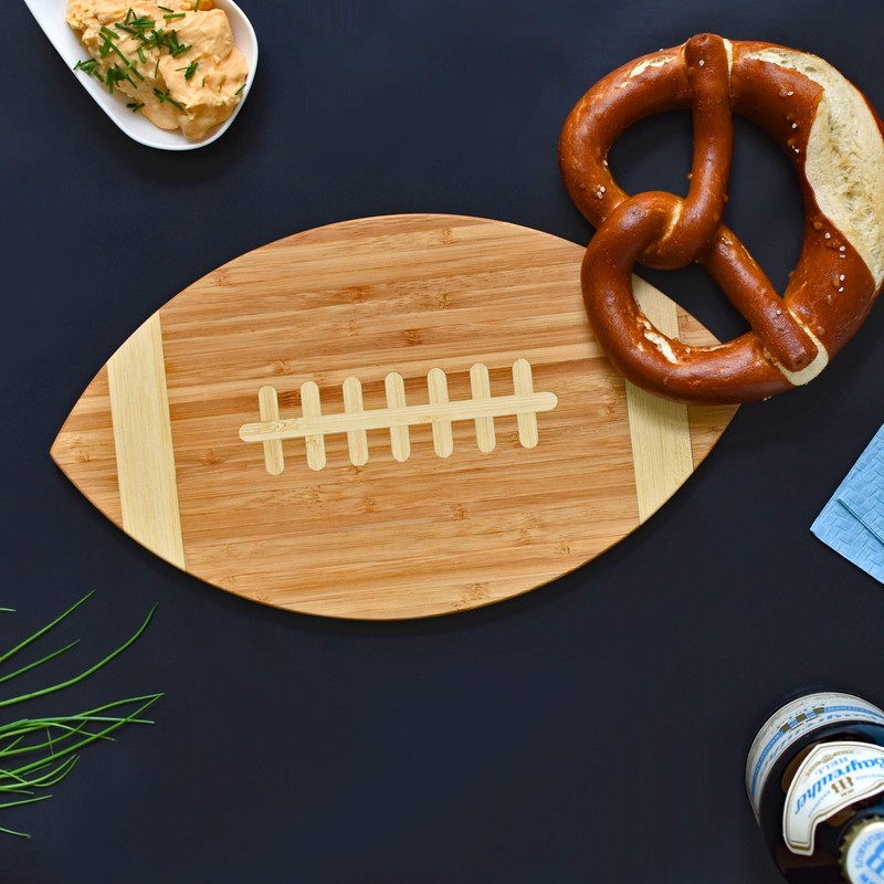 40YARDS American Football Bamboo Wood Board for Breakfast, Dinner or