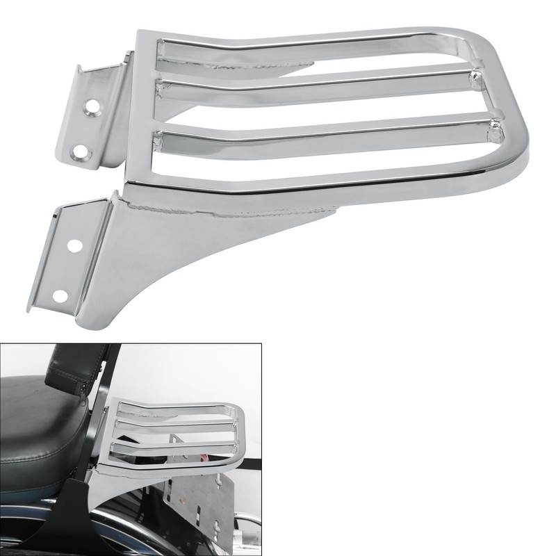 TCMT Chrome Sissy Bar Backrest Luggage Rack Fit for Harley