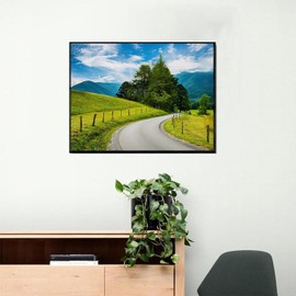 Smoky Mountains DIY 5D Diamond Painting by Number Kit, Paved Trail Cades Cove Great Smoky Mountains Tennessee Diamond Embroidery Paintings Cross Stitch for Home Decor, 12x16 Inch