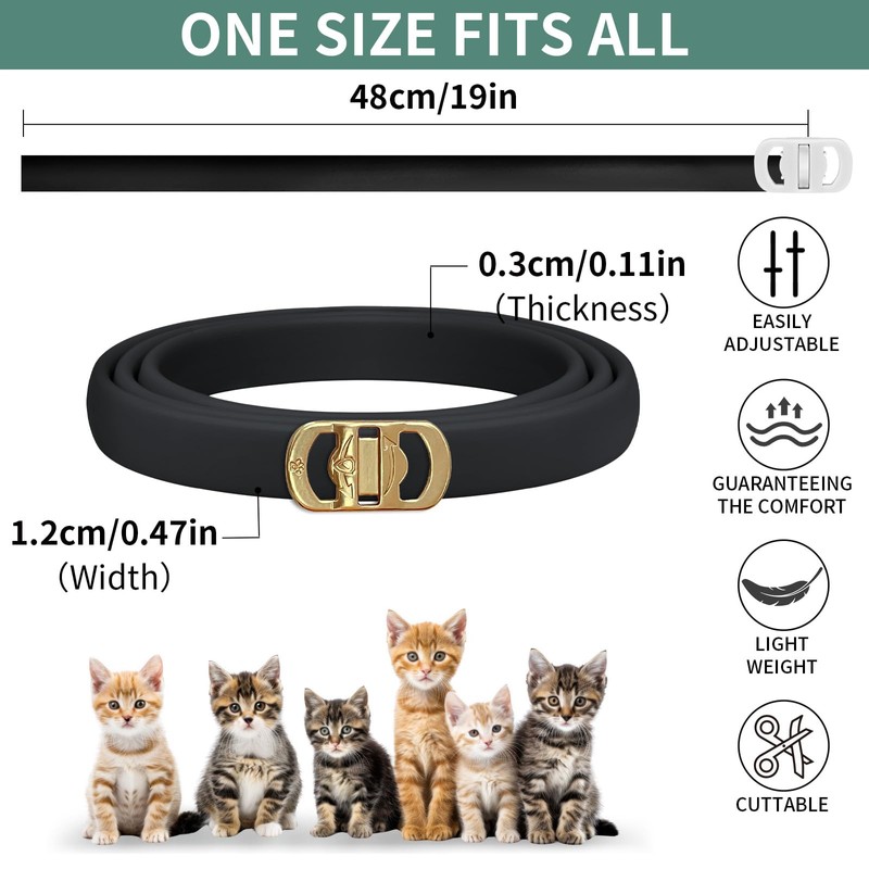 Cat Collar, Water-Resistant Soft Rubber Pet Collar, Adjustable Collars Cats