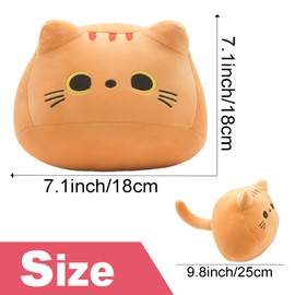 YOMOTREE Cat Stuffed Animal Toy Pillow, Soft Plush Pillow, Black Cat Plush Toy, Gifts for Boys Girls Kids (Yellow 20cm/7.8in)