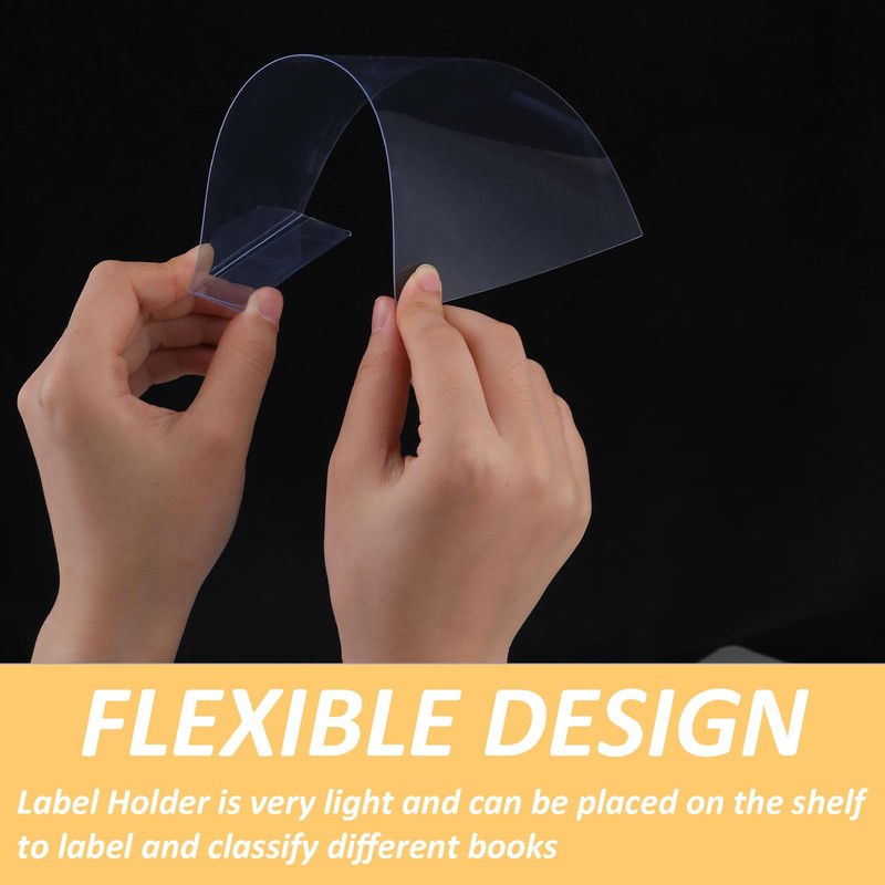 COMNICO Pack of 10 Movable Shelf Label Holders Transparent Shelf