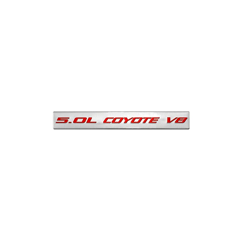 5.0L Coyote V8 RED on Silver Highly Polished Real Aluminum