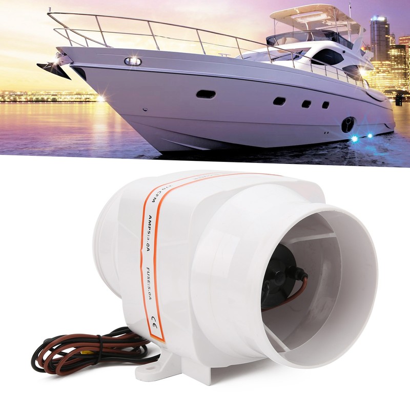 4in 270CFM Bilge Air Blower InLine Electric Waterproof White for